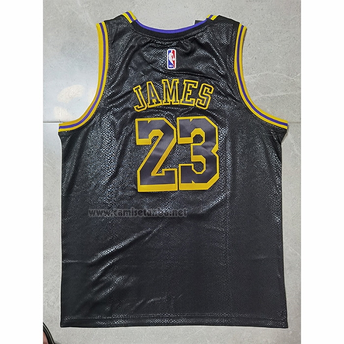 Camiseta Los Angeles Lakers LeBron James #23 Crenshaw Black Mamba Negro